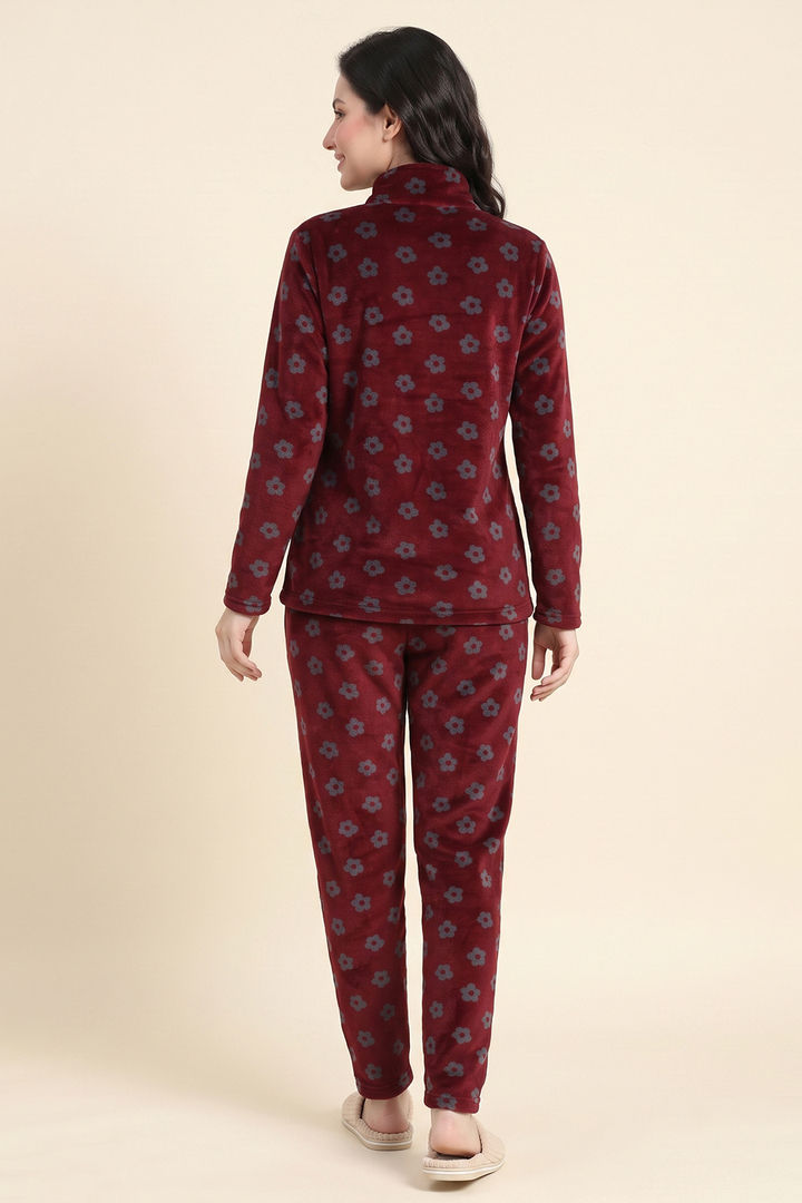Zivame Minky Fur Knit Poly Winter Lifewear Set - Chocolate Truffle — image 3